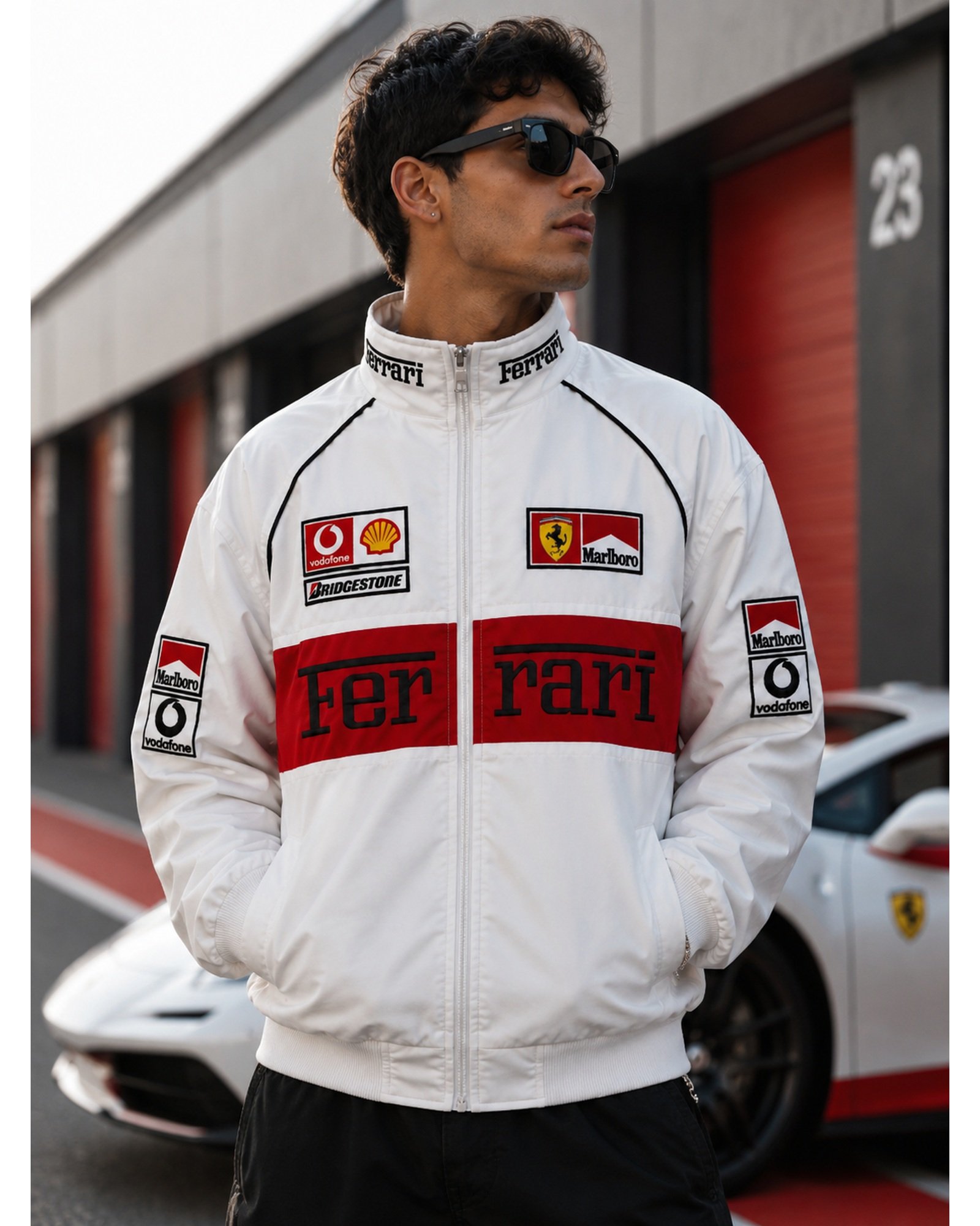 Heritage White and Red Racing Jacket